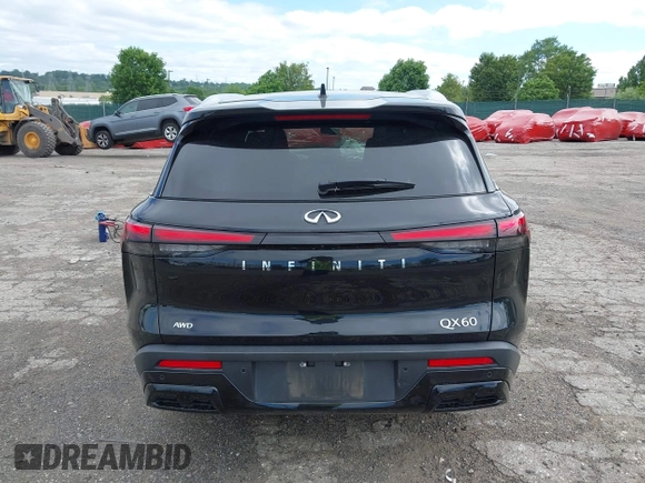 2024 Infiniti QX60 Luxe with VIN 5N1DL1FS1RC335847, listed as a IAAI auction lot 42255354 with 12,219 mi miles and . Bid and sale history available at DreamBid. Image 17.