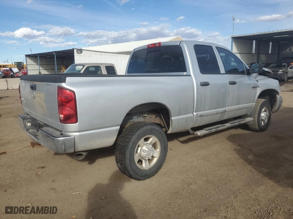 2007 Dodge Ram 2500 Laramie with VIN 1D7KS28A07J623513, listed as a Copart auction lot 46639475 with 241,763 mi miles and Salvage Title. Bid and sale history available at carsss.com. Image 3.