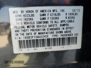 2016 Acura ILX w/Premium Pkg with VIN 19UDE2F73GA003435, listed as a Copart auction lot 53631705 with 85,452 mi miles and Salvage Title. Bid and sale history available at carsss.com. Image 13.