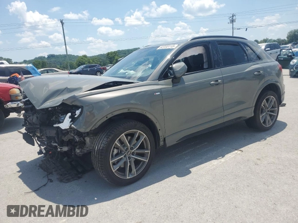 2022 Audi Q3 S line Premium Plus with VIN WA1EECF33N1143143, listed as a Copart auction lot 62233115 with Not provided miles and Salvage title. Bid and sale history available at DreamBid. Image 1.