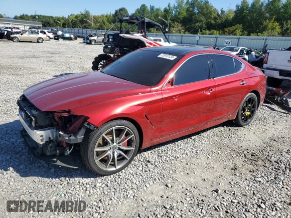 2019 Genesis G70 3.3T Advanced with VIN KMTG74LE9KU016607, listed as a Copart auction lot 72913124 with 37,671 mi miles and Salvage Title. Bid and sale history available at carsss.com. Image 1.