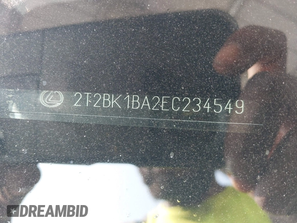 2014 Lexus RX 350 with VIN 2T2BK1BA2EC234549, listed as a IAAI auction lot 42495986 with 114,556 mi miles and . Bid and sale history available at DreamBid. Image 9.
