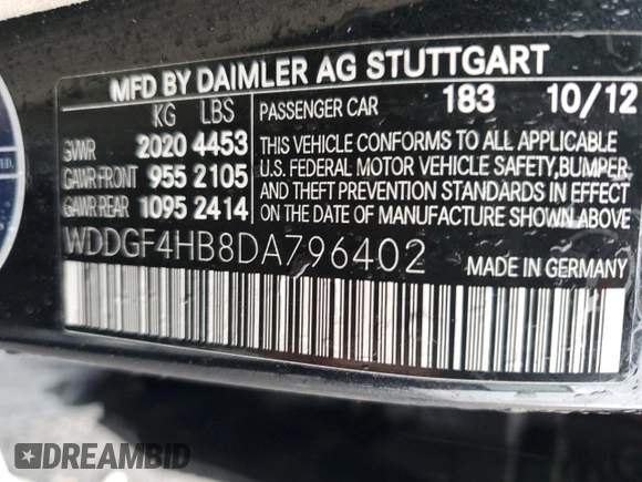 2013 Mercedes-Benz C-Class C 250 Sport with VIN WDDGF4HB8DA796402, listed as a Copart auction lot 44204675 with 107,876 mi miles and Salvage Title. Bid and sale history available at carsss.com. Image 12.