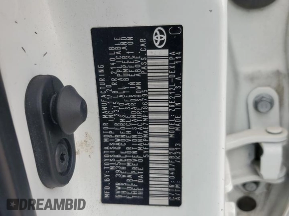 2021 Toyota Corolla LE with VIN 5YFEPMAE7MP186795, listed as a Copart auction lot 50960865 with Not Provided miles and Salvage Title. Bid and sale history available at DreamBid. Image 14.