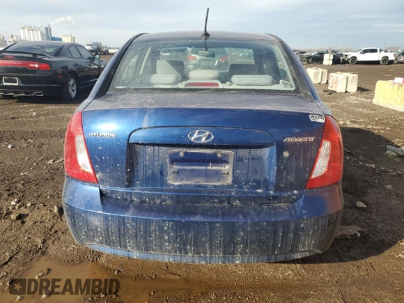 2010 Hyundai Accent GLS with VIN KMHCN4AC7AU453990, listed as a Copart auction lot 46667245 with 69,202 mi miles and Salvage Title. Bid and sale history available at carsss.com. Image 6.