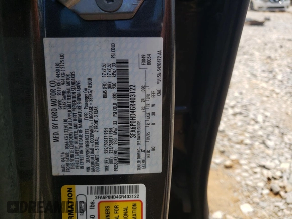 2016 Ford Fusion SE с VIN 3FA6P0HD4GR403122, выставлен на аукционе Copart как лот 60630545 с пробегом 98 820 миль миль и Чистый • Clean title. История ставок и продаж доступна на DreamBid. Изображение 12.