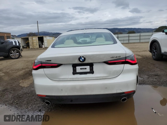 2022 BMW 4 Series 430i xDrive with VIN WBA73AP01NCH62891, listed as a Copart auction lot 43807205 with 49,658 mi miles and Salvage Title. Bid and sale history available at DreamBid. Image 6.