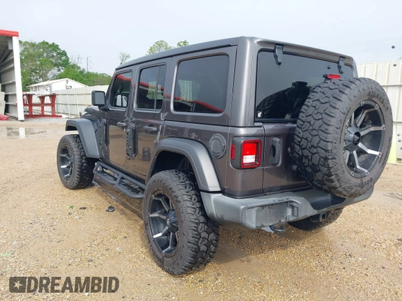 2021 Jeep Wrangler Unlimited Sport S with VIN 1C4HJXDG2MW700461, listed as a IAAI auction lot 41894307 with 82,454 mi miles. Bid and sale history available at carsss.com. Image 3.