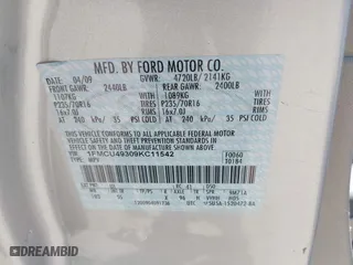 2009 Ford Escape Hybrid with VIN 1FMCU49309KC11542, listed as a IAAI auction lot 42028593 with 168,573 mi miles. Bid and sale history available at carsss.com. Image 9.