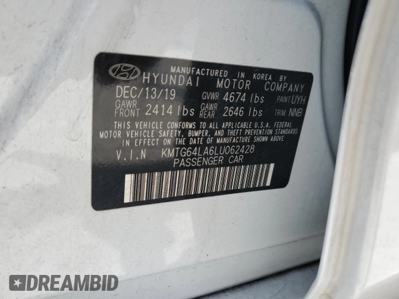 2020 Genesis G70 2.0T с VIN KMTG64LA6LU062428, выставлен на аукционе Copart как лот 70580194 с пробегом 43 226 миль миль и На запчасти • Non repairable. История ставок и продаж доступна на DreamBid. Изображение 15.