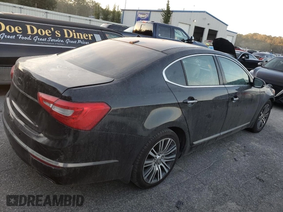 2014 Kia Cadenza Premium with VIN KNALN4D70E5120367, listed as a Copart auction lot 81324754 with 137,508 mi miles and Salvage Title. Bid and sale history available at carsss.com. Image 3.