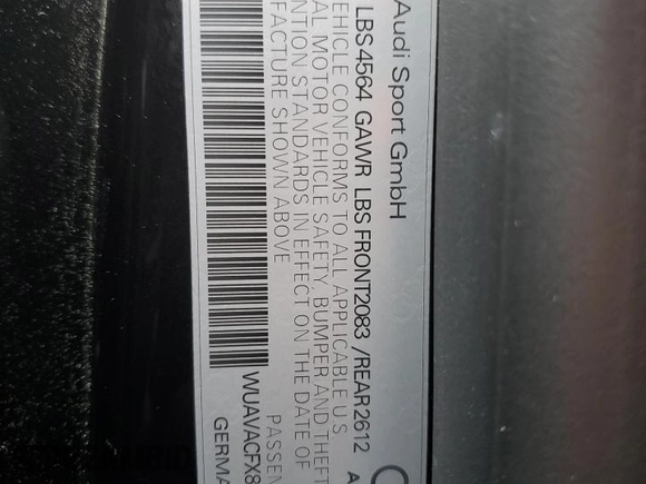 2018 Audi R8 z VIN WUAVACFX8J7900987, wystawiony jako Copart lot #45409684 z przebiegiem 6572 mil mil oraz . Historia ofert i sprzedaży dostępna na DreamBid. Obrazek 15.