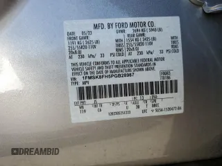 2023 Ford Explorer Limited with VIN 1FMSK8FH5PGB28987, listed as a Copart auction lot 76655474 with 10,996 mi miles and Salvage Title. Bid and sale history available at carsss.com. Image 16.