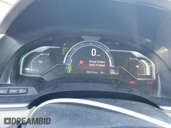 2018 Honda Clarity Plug-In Hybrid Touring with VIN JHMZC5F39JC011462, listed as a Copart auction lot 42860234 with 58,313 mi miles. Bid and sale history available at carsss.com. Image 9.