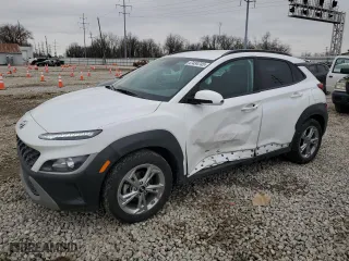 2023 Hyundai Kona SEL with VIN KM8K62AB1PU047801, listed as a Copart auction lot 47434745 with 22,258 mi miles and Salvage Title. Bid and sale history available at carsss.com. Image 1.