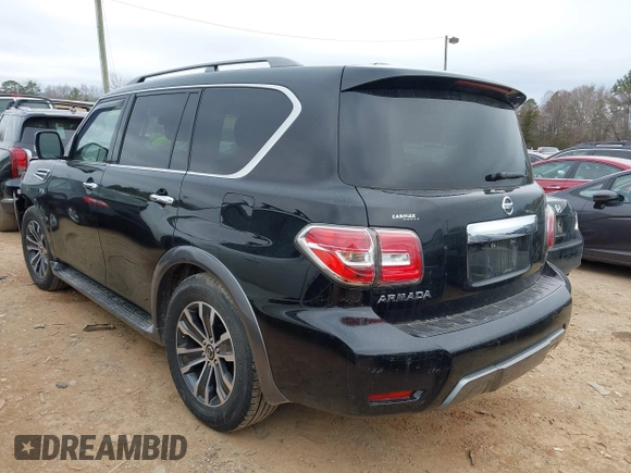 2020 Nissan Armada SL with VIN JN8AY2NCXL9616093, listed as a IAAI auction lot 41520384 with 72,369 mi miles. Bid and sale history available at carsss.com. Image 3.