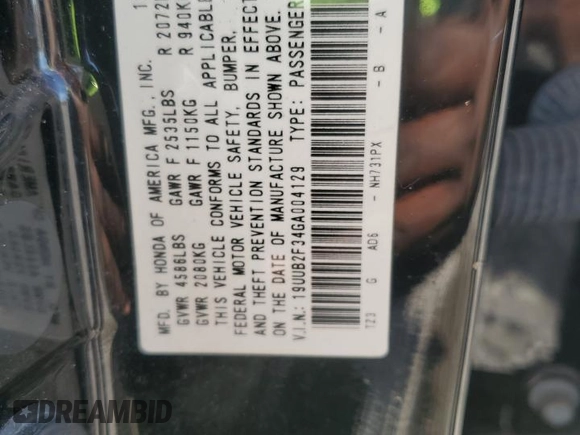 2016 Acura TLX V6 with VIN 19UUB2F34GA004129, listed as a Copart auction lot 49731975 with 129,402 mi miles and Salvage title. Bid and sale history available at DreamBid. Image 14.