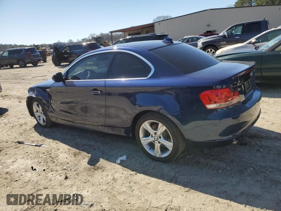 2013 BMW 1 Series 128i with VIN WBAUP9C58DVS94598, listed as a Copart auction lot 49297605 with 108,893 mi miles and Salvage title. Bid and sale history available at DreamBid. Image 2.