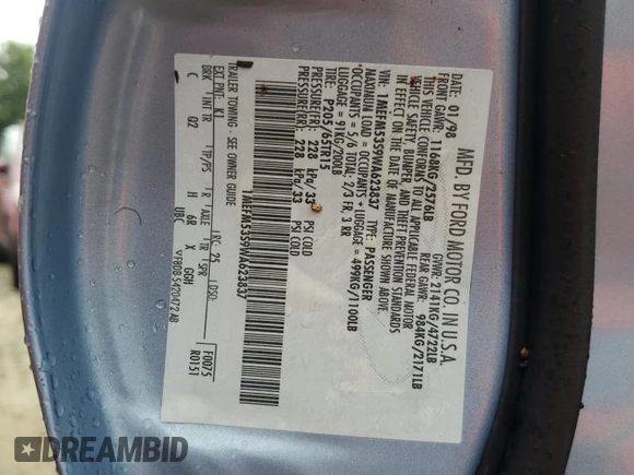 1998 Mercury Sable LS Premium Group z VIN 1MEFM53S9WA623837, wystawiony jako Copart lot #74582424 z przebiegiem Nie podano mil oraz Szkoda całkowita • Salvage title. Historia ofert i sprzedaży dostępna na DreamBid. Obrazek 12.