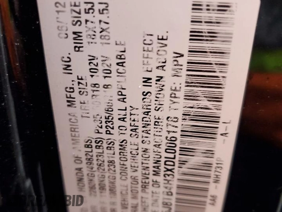2013 Acura RDX with VIN 5J8TB4H3XDL006178, listed as a Copart auction lot 51919915 with 130,329 mi miles and Salvage Title. Bid and sale history available at carsss.com. Image 12.