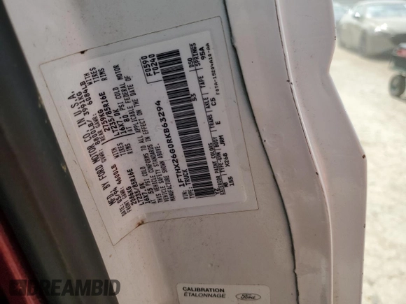 1994 Ford F-250 with VIN 1FTHX26G0RKB63294, listed as a Copart auction lot 60451725 with Not provided miles and Salvage title. Bid and sale history available at DreamBid. Image 13.
