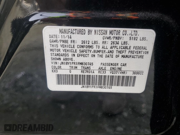 2015 Infiniti Q70 z VIN JN1BY1PR1FM830745, wystawiony jako Copart lot #84815474 z przebiegiem 137 489 mil mil oraz Szkoda całkowita • Salvage title. Historia ofert i sprzedaży dostępna na DreamBid. Obrazek 14.