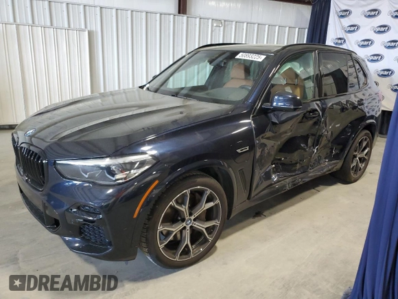 2023 BMW X5 xDrive45e with VIN 5UXTA6C03P9R22002, listed as a Copart auction lot 56293765 with 35,204 mi miles and Salvage title. Bid and sale history available at DreamBid. Image 1.