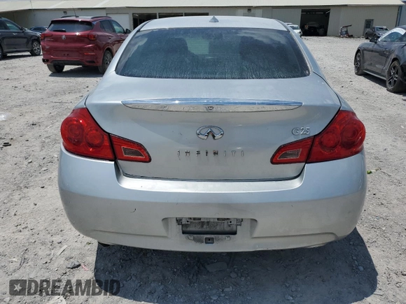 2011 Infiniti G25 with VIN JN1DV6AP0BM602333, listed as a Copart auction lot 62570235 with 231,317 mi miles and Salvage title. Bid and sale history available at DreamBid. Image 6.