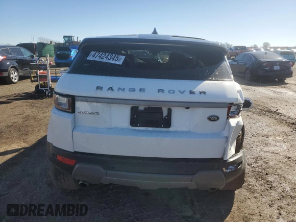 2019 Land Rover Range Rover Evoque SE with VIN SALVP2RX0KH347726, listed as a Copart auction lot 47424345 with 0 mi miles and Salvage Title. Bid and sale history available at carsss.com. Image 6.