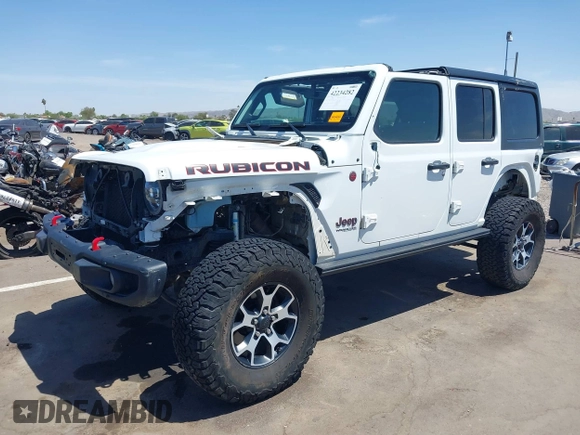 2021 Jeep Wrangler Unlimited Rubicon with VIN 1C4HJXFGXMW850556, listed as a IAAI auction lot 42234282 with 80,834 mi miles and . Bid and sale history available at DreamBid. Image 2.