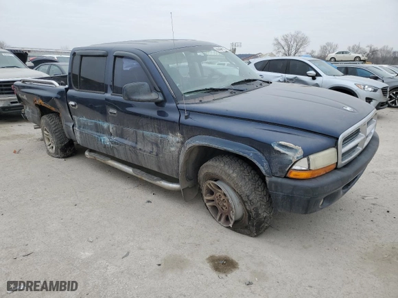 2004 Dodge Dakota Sport with VIN 1D7HG38N04S680272, listed as a Copart auction lot 44467735 with 0 mi miles and Salvage Title. Bid and sale history available at carsss.com. Image 4.
