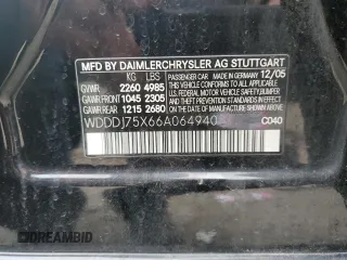 2006 Mercedes-Benz CLS-Class with VIN WDDDJ75X66A064940, listed as a Copart auction lot 50305235 with 91,806 mi miles and Salvage Title. Bid and sale history available at carsss.com. Image 12.