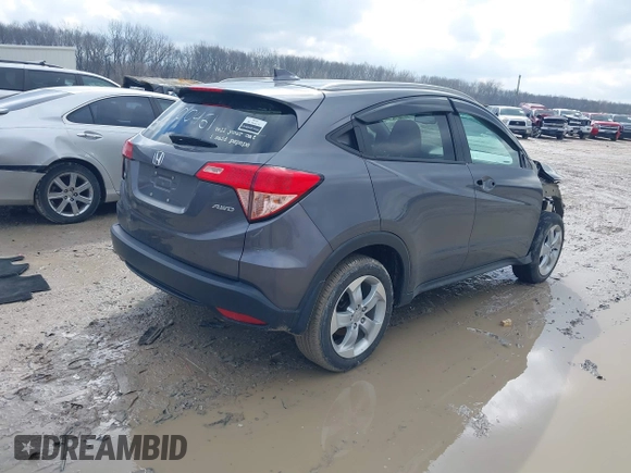 2016 Honda HR-V EX-L w/Navi with VIN 3CZRU6H71GM700451, listed as a IAAI auction lot 41675235 with 199,313 mi miles. Bid and sale history available at carsss.com. Image 4.