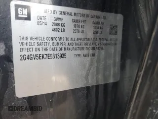 2014 Buick Regal with VIN 2G4GV5EK7E9313935, listed as a Copart auction lot 46657115 with 0 mi miles and Salvage Title. Bid and sale history available at carsss.com. Image 13.