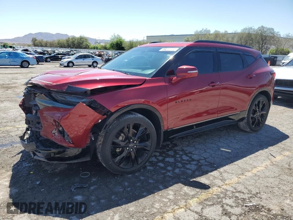2019 Chevrolet Blazer RS z VIN 3GNKBERS1KS684676, wystawiony jako Copart lot #56251875 z przebiegiem 59 503 mil mil oraz Szkoda całkowita • Salvage title. Historia ofert i sprzedaży dostępna na DreamBid. Obrazek 1.