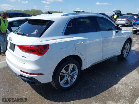 2020 Audi Q3 S line Premium with VIN WA1DECF34L1078019, listed as a IAAI auction lot 41928005 with 62,303 mi miles. Bid and sale history available at carsss.com. Image 4.