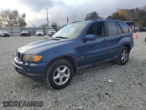 2001 BMW X5 3.0i with VIN WBAFA53521LP22241, listed as a Copart auction lot 79706624 with 145,145 mi miles and Salvage Title. Bid and sale history available at carsss.com. Image 1.