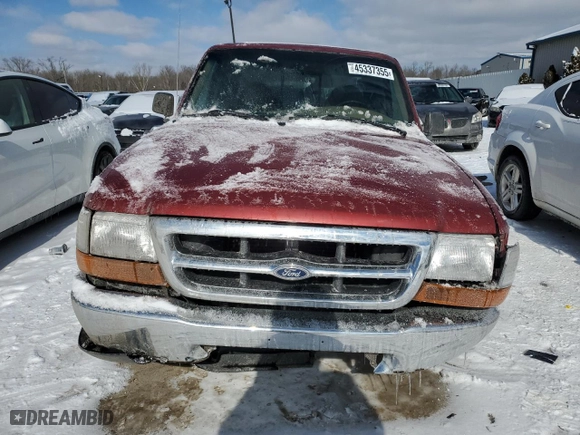1998 Ford Ranger XL with VIN 1FTYR14CXWPA52707, listed as a Copart auction lot 45337355 with 187,485 mi miles and Non Repairable. Bid and sale history available at carsss.com. Image 5.