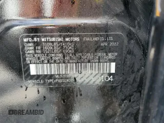 2022 Mitsubishi Mirage ES z VIN ML32FUFJ7NHF08088, wystawiony jako Copart lot #65841524 z przebiegiem 62 289 mil mil oraz Szkoda całkowita • Salvage title. Historia ofert i sprzedaży dostępna na DreamBid. Obrazek 13.