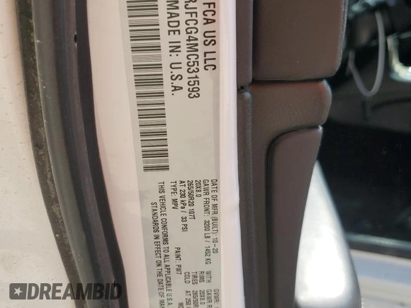 2021 Jeep Grand Cherokee Overland with VIN 1C4RJFCG4MC531593, listed as a Copart auction lot 75764374 with 62,947 mi miles and Clean title. Bid and sale history available at DreamBid. Image 13.