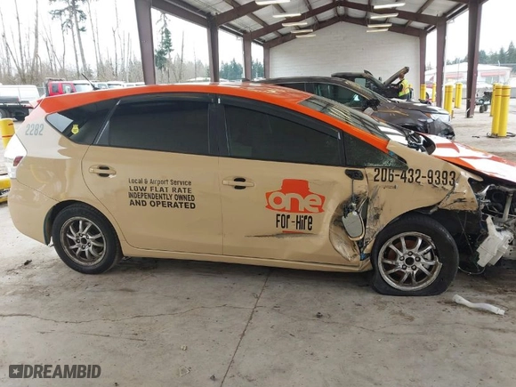 2012 Toyota Prius v Two with VIN JTDZN3EU8C3160295, listed as a IAAI auction lot 41633852 with 635,554 mi miles. Bid and sale history available at carsss.com. Image 14.