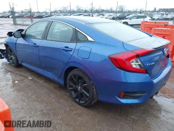 2020 Honda Civic Sedan Sport with VIN 2HGFC2F85LH588246, listed as a IAAI auction lot 41209597 with 45,220 mi miles. Bid and sale history available at carsss.com. Image 3.