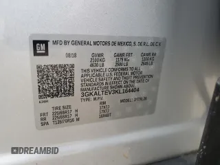 2019 GMC Terrain SLE z VIN 3GKALTEV3KL164404, wystawiony jako Copart lot #56165755 z przebiegiem 81 766 mil mil oraz Szkoda całkowita • Salvage title. Historia ofert i sprzedaży dostępna na DreamBid. Obrazek 13.