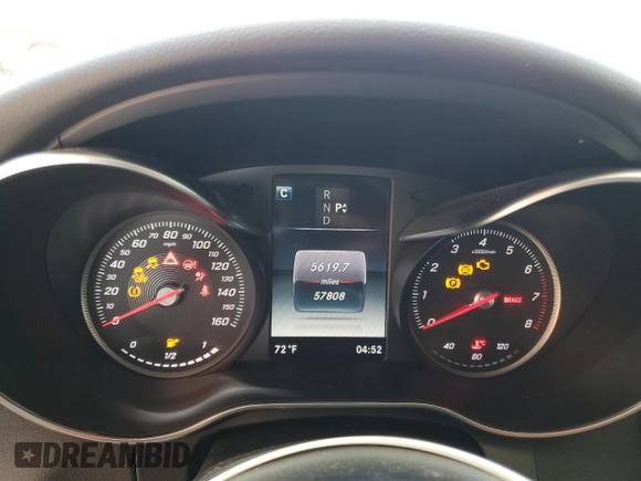 2017 Mercedes-Benz C 300 with VIN WDDWJ4KB6HF440722, listed as a Copart auction lot 52523515 with 57,808 mi miles and Salvage title. Bid and sale history available at DreamBid. Image 9.