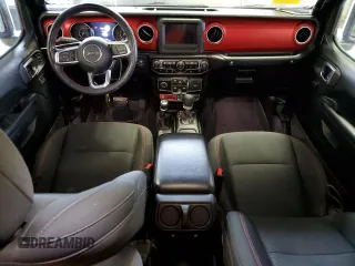 2021 Jeep Wrangler Unlimited Rubicon with VIN 1C4HJXFNXMW732523, listed as a Copart auction lot 40781314 with 23,535 mi miles and Salvage title. Bid and sale history available at DreamBid. Image 8.