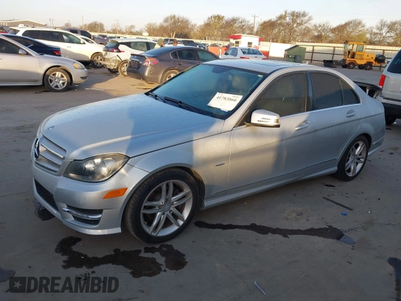 2012 Mercedes-Benz C-Class C 250 Sport with VIN WDDGF4HB4CR222881, listed as a IAAI auction lot 41783860 with 109,759 mi miles. Bid and sale history available at carsss.com. Image 2.