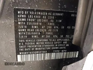 2016 Volkswagen Tiguan SE z VIN WVGBV7AX3GW507850, wystawiony jako IAAI lot #41303866 z przebiegiem 97 989 mil mil oraz . Historia ofert i sprzedaży dostępna na DreamBid. Obrazek 9.