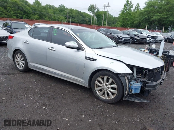 2015 Kia Optima EX z VIN 5XXGN4A76FG432554, wystawiony jako IAAI lot #42504966 z przebiegiem 58 221 mil mil oraz . Historia ofert i sprzedaży dostępna na DreamBid. Obrazek 1.