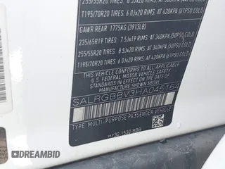 2017 Land Rover Discovery SE z VIN SALRGBBV3HA045164, wystawiony jako IAAI lot #41805125 z przebiegiem 54 773 mil mil oraz . Historia ofert i sprzedaży dostępna na DreamBid. Obrazek 9.