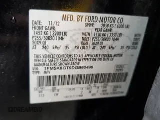 2013 Ford Explorer Sport z VIN 1FM5K8GT9DGB60496, wystawiony jako Copart lot #51784065 z przebiegiem 173 435 mil mil oraz Szkoda całkowita • Salvage title. Historia ofert i sprzedaży dostępna na DreamBid. Obrazek 13.